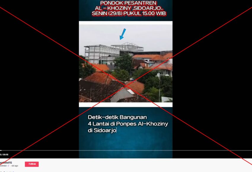 Video AI menyebar dengan narasi palsu 'detik-detik runtuhnya Ponpes Al Khoziny' 1 AA1O8txj 1